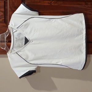 Soma by Chico's white, short sleeve gray performance, wicking top